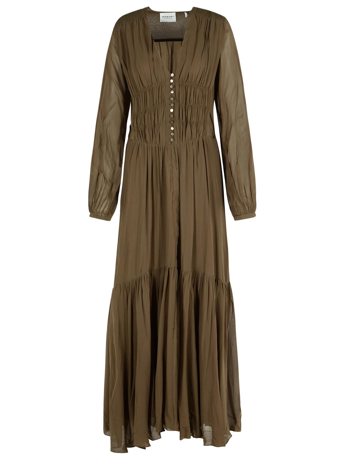 Marant Étoile Briane Khaki Viscose Dress