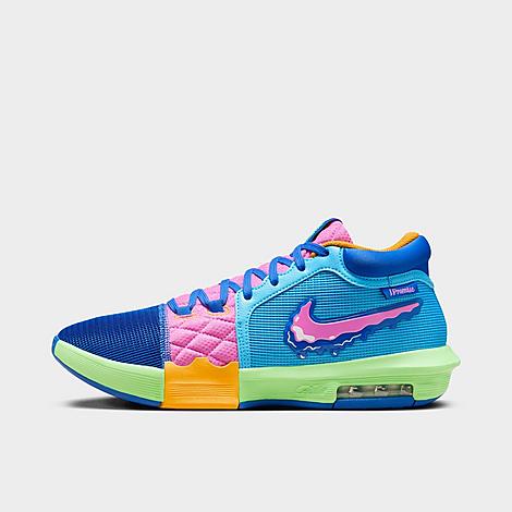 Nike Men's LeBron Witness 8 Basketball Shoes in Baltic Blue/Playful Pink Size: 10
