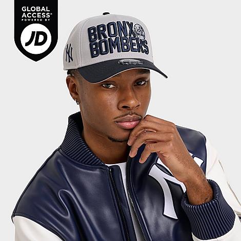 New Era New York Yankees Bronx Bombers MLB 9FORTY Snapback Hat in Grey/Navy