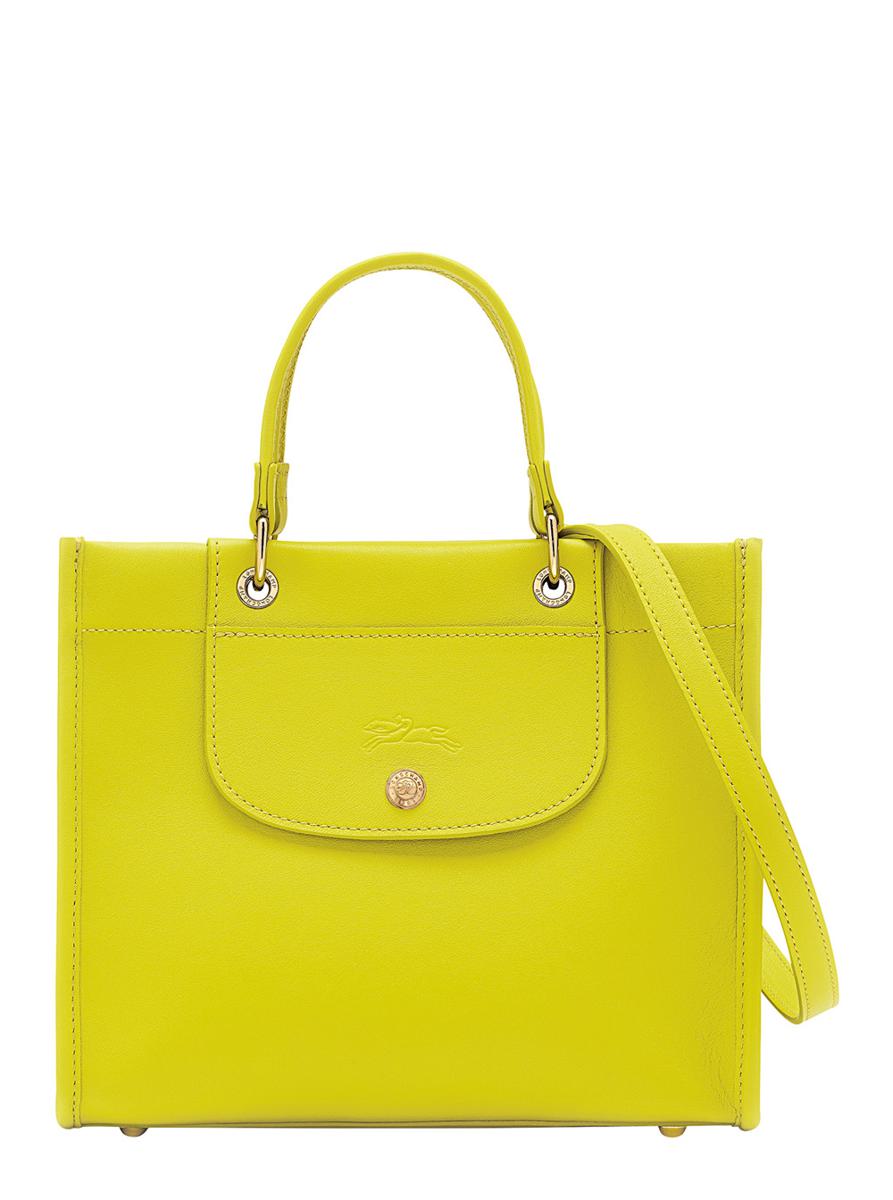 Green Handbag With Embossed Logo On The Front And Adjustable And Removable Shoulder Strap In Leather Woman