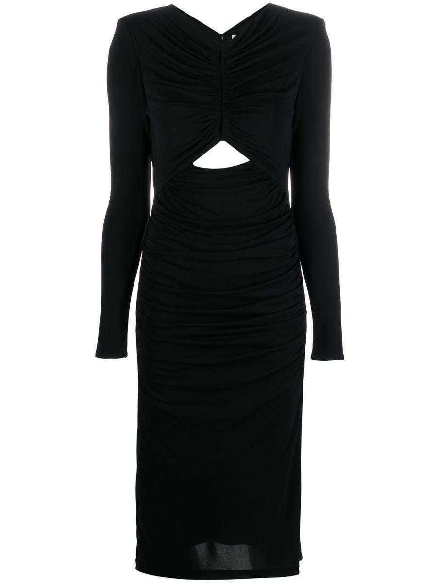 Roland Mouret Draped Cut-Out Midi Tube Dress