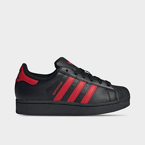 adidas Big Kids Originals Superstar II Casual Shoes in Core Black/Better Scarlet/Core Black Size: 3.5