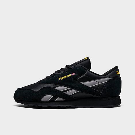 Reebok Men's Classic Nylon Casual Shoes in Black/Grey/Yellow Size: 7.5