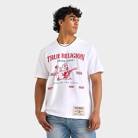 True Religion Men's World Tour Graphic T-Shirt in Optic White Size: Small