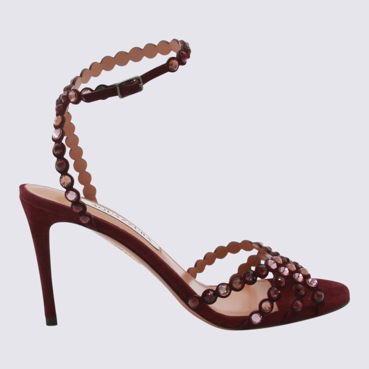Aquazzura Dark Red Leather Tequila 85 Sandal