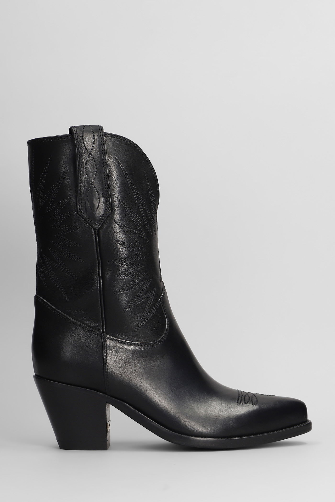 Golden Goose 70 Wish Star Texan Ankle Boots In Black Leather