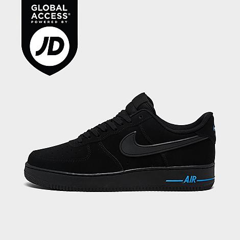 Nike Men's Air Force 1 Low SE Casual Shoes in Black/University Blue Size: 10.0