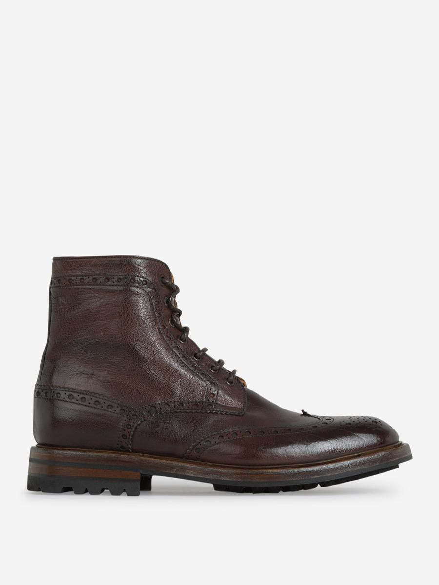 Green George Leather Brogue Ankle Boots