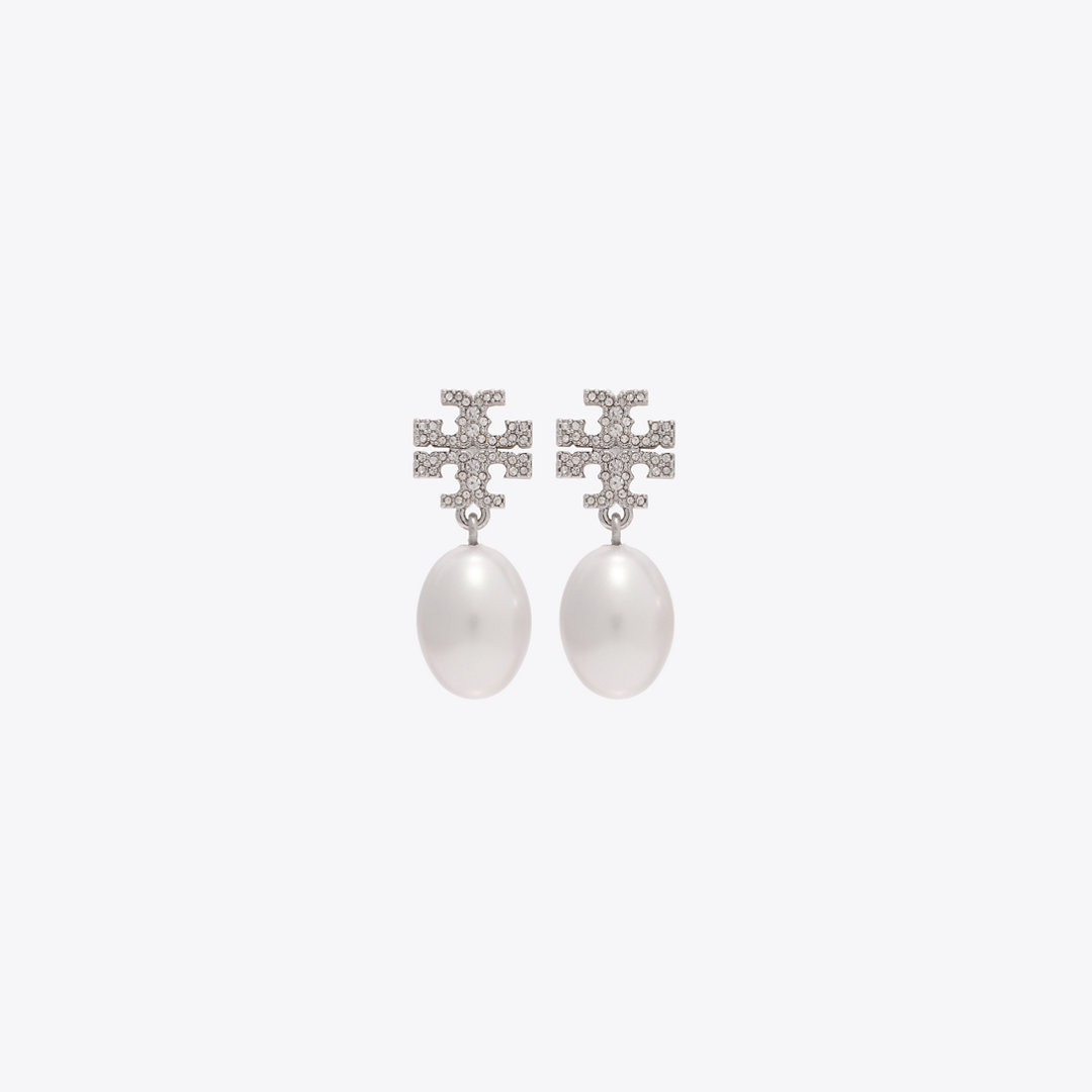 Tory Burch Kira Pavé Pearl Drop Earring