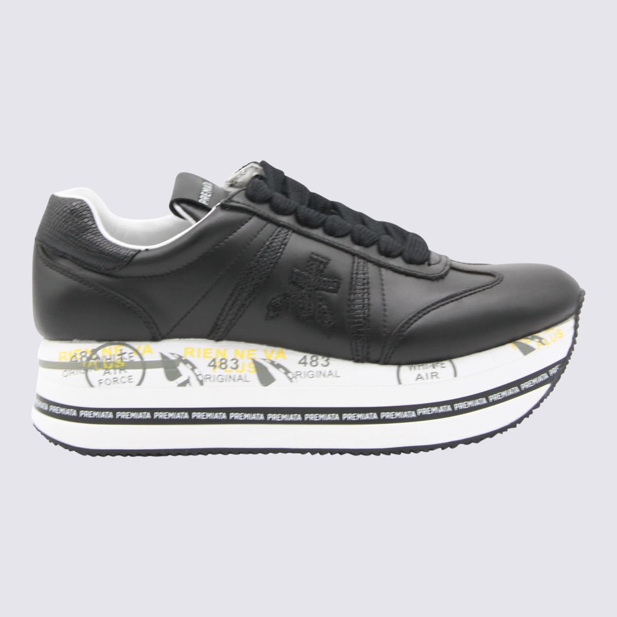 Premiata Black Leather Beth Sneakers