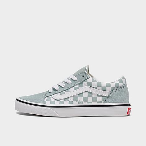 Vans Big Kids Old Skool Casual Shoes in Color Theory Checkerboard Pure Grey Size: 4