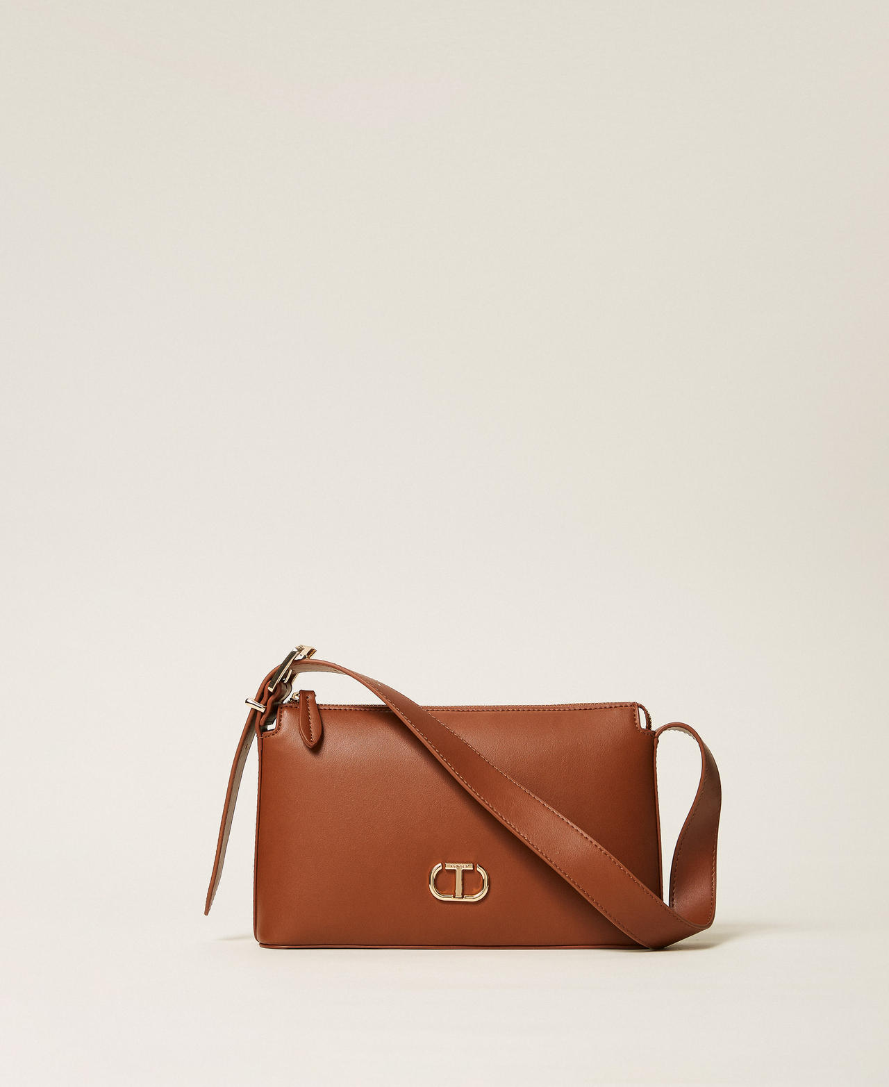 Twinset Sacs - Sac à bandoulière avec logo, Cuir, Taille Unique