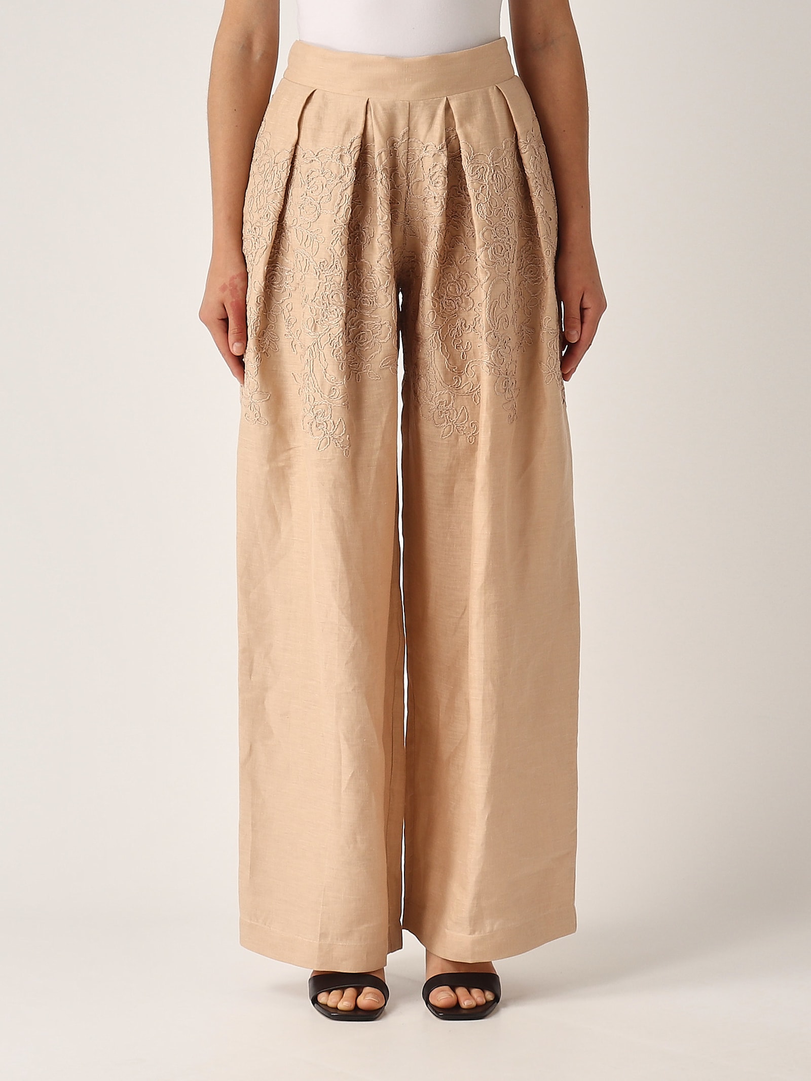 Ermanno Scervino Pantalone Lino Ricamo Trousers