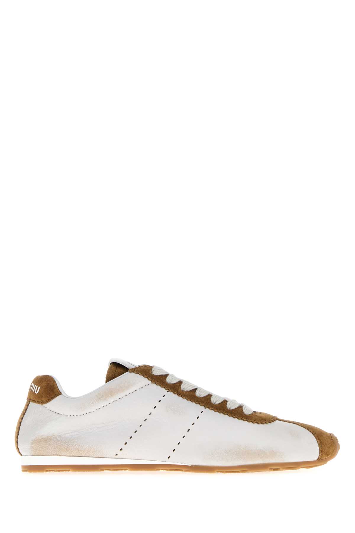Miu Miu Two-tone Nappa Leather And Suede Sneakers