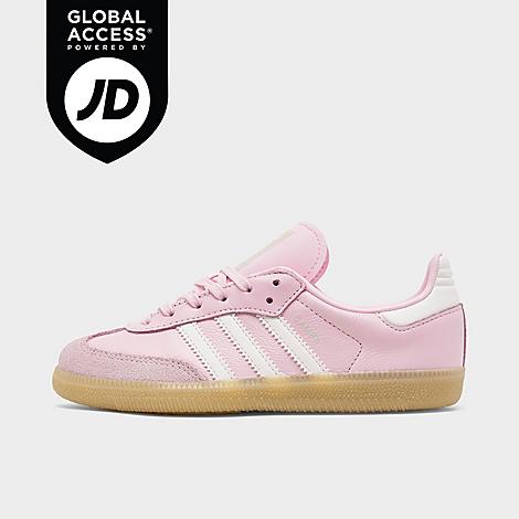 adidas Little Kids Originals Samba OG Casual Shoes in Footwear Pink/White/Gum Size: 12.0