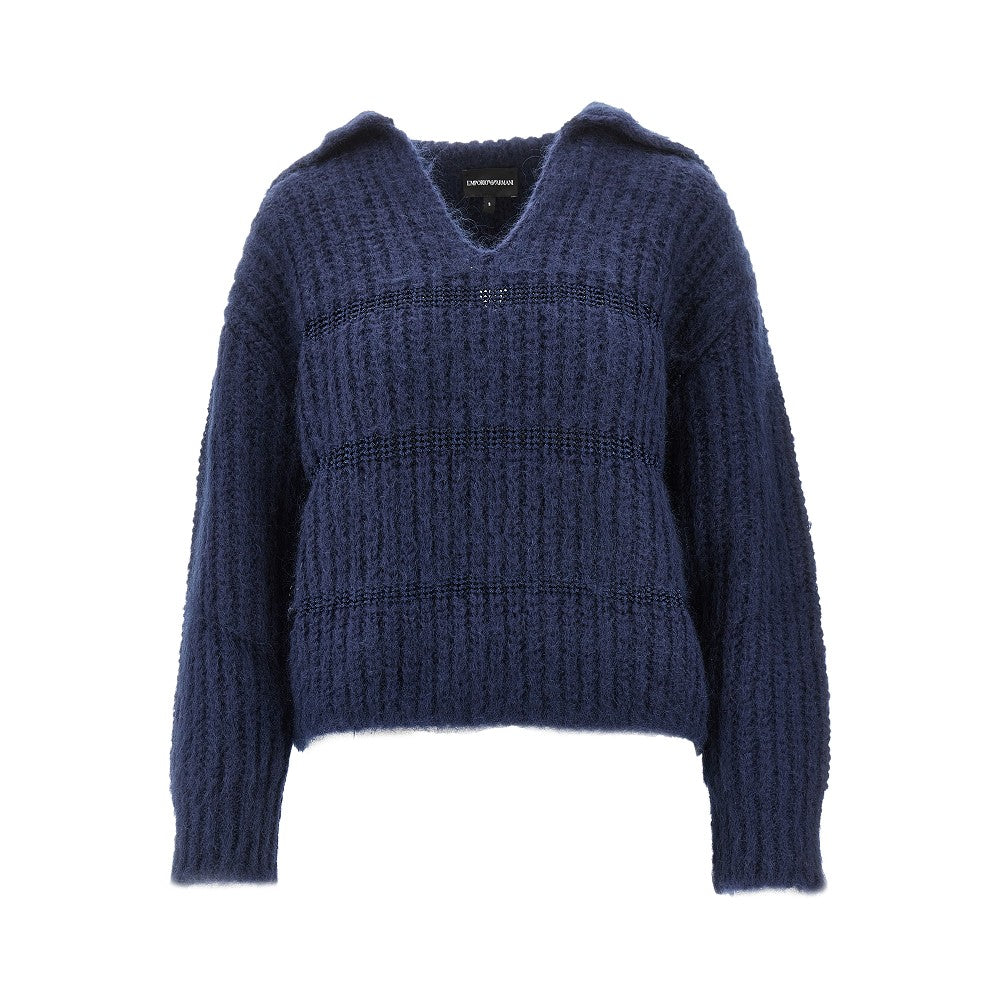 EMPORIO ARMANI 马海毛羊毛混纺女士针织衫
