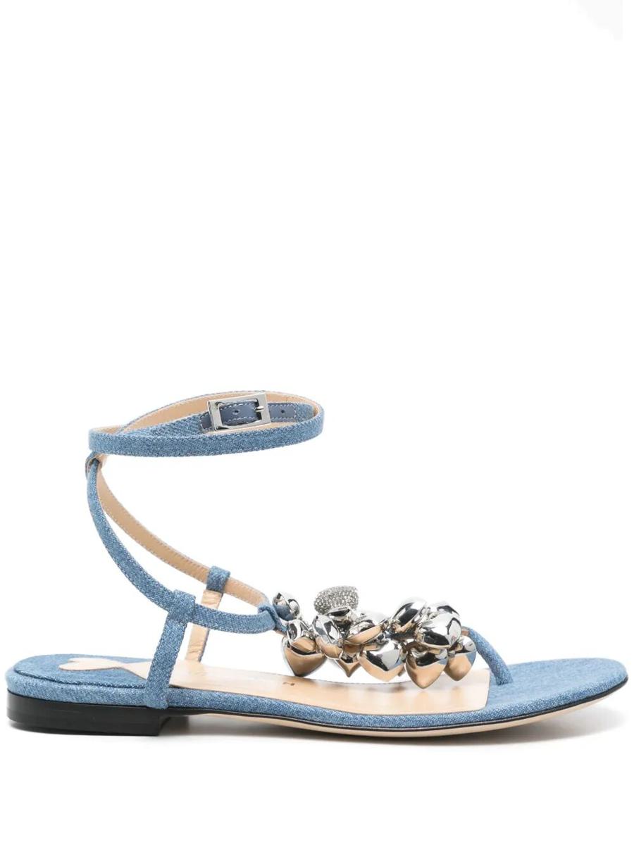 Mach & Mach Puffy Heart Denim Thong Sandals 5Mm Shoes