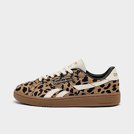 Reebok Women's Club C Grounds UK Casual Shoes in Cheetah/Cheetah/Chalk Size: 5.5