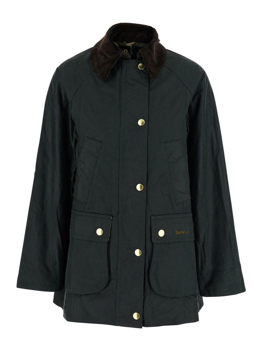 'Modern Beadnell' Green Jacket With Embroidered Logo On The Front In Tech Fabric Woman