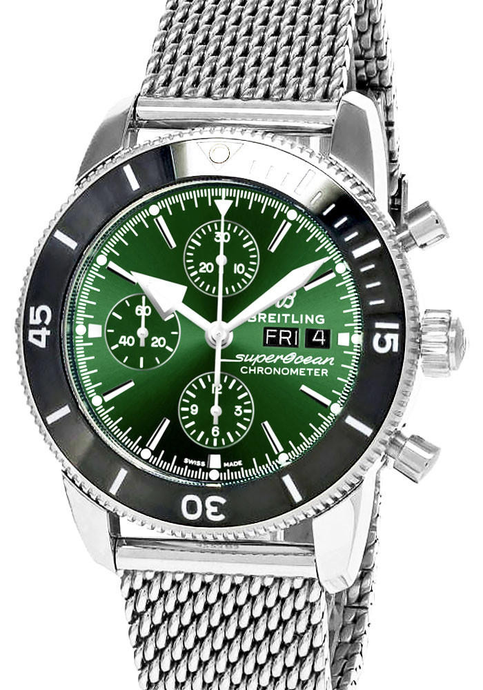 BREITLING Superocean Heritage CHRONO 44MM SS Green Dial Men's Watch A13313121L1A1