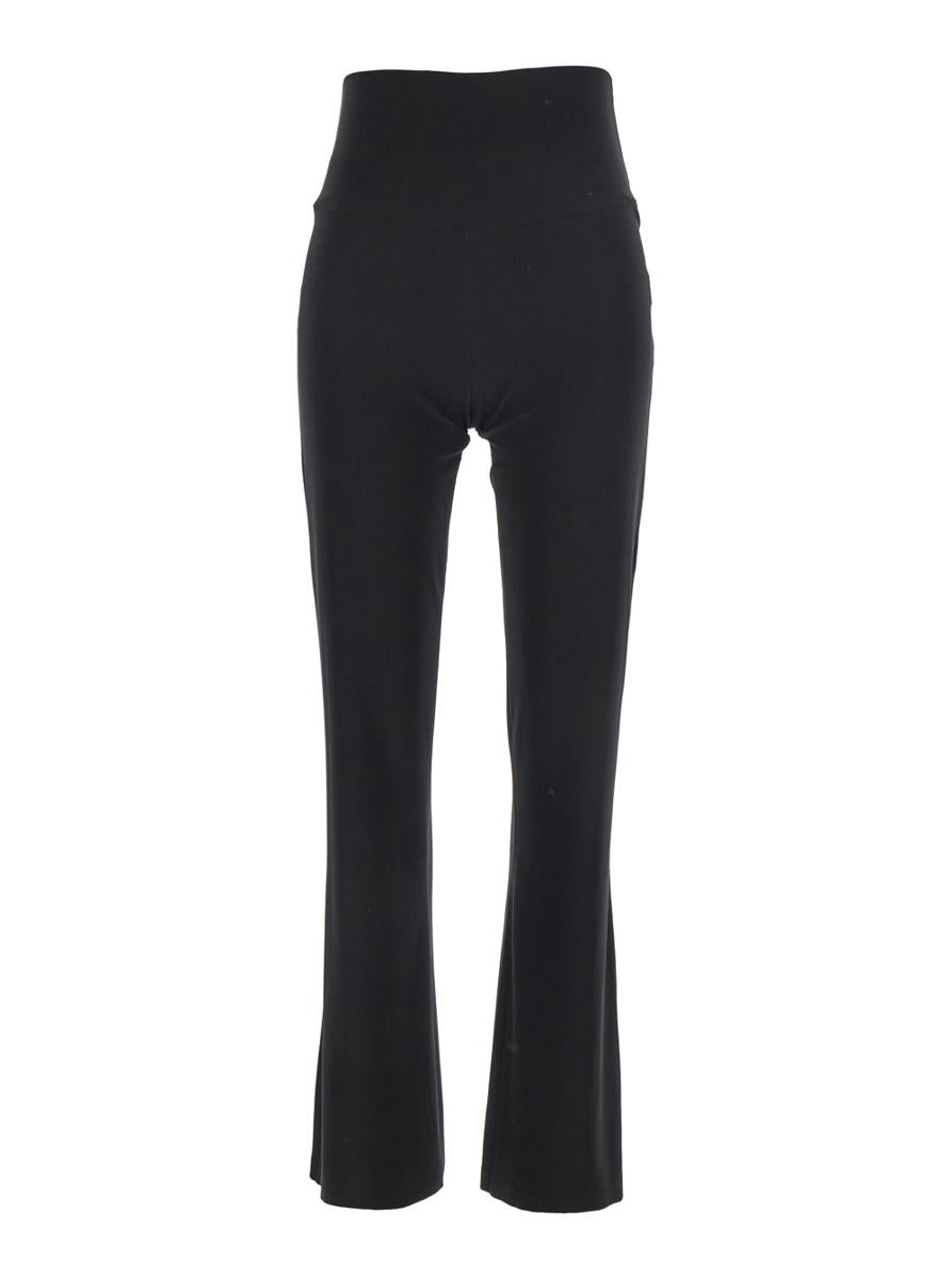 'Boot' Black Pants With High Waist And Wide Leg In Tech Fabric Stretch Woman