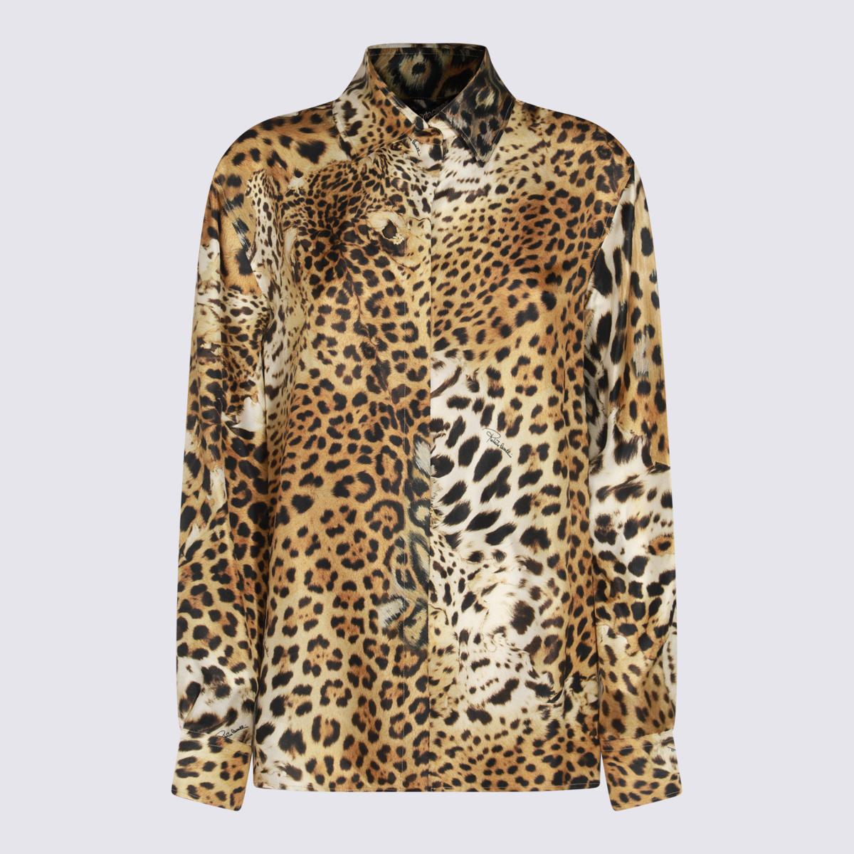 Roberto Cavalli Natural Silk Shirt
