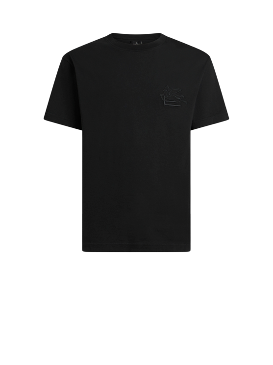 Etro, T-shirt Avec Broderie Pegaso, Homme, Noir, Taille L