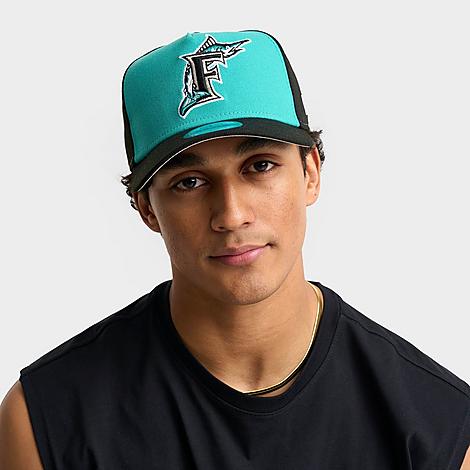 New Era Florida Marlins MLB 9FORTY A-Frame Snapback Hat in Teal/Black