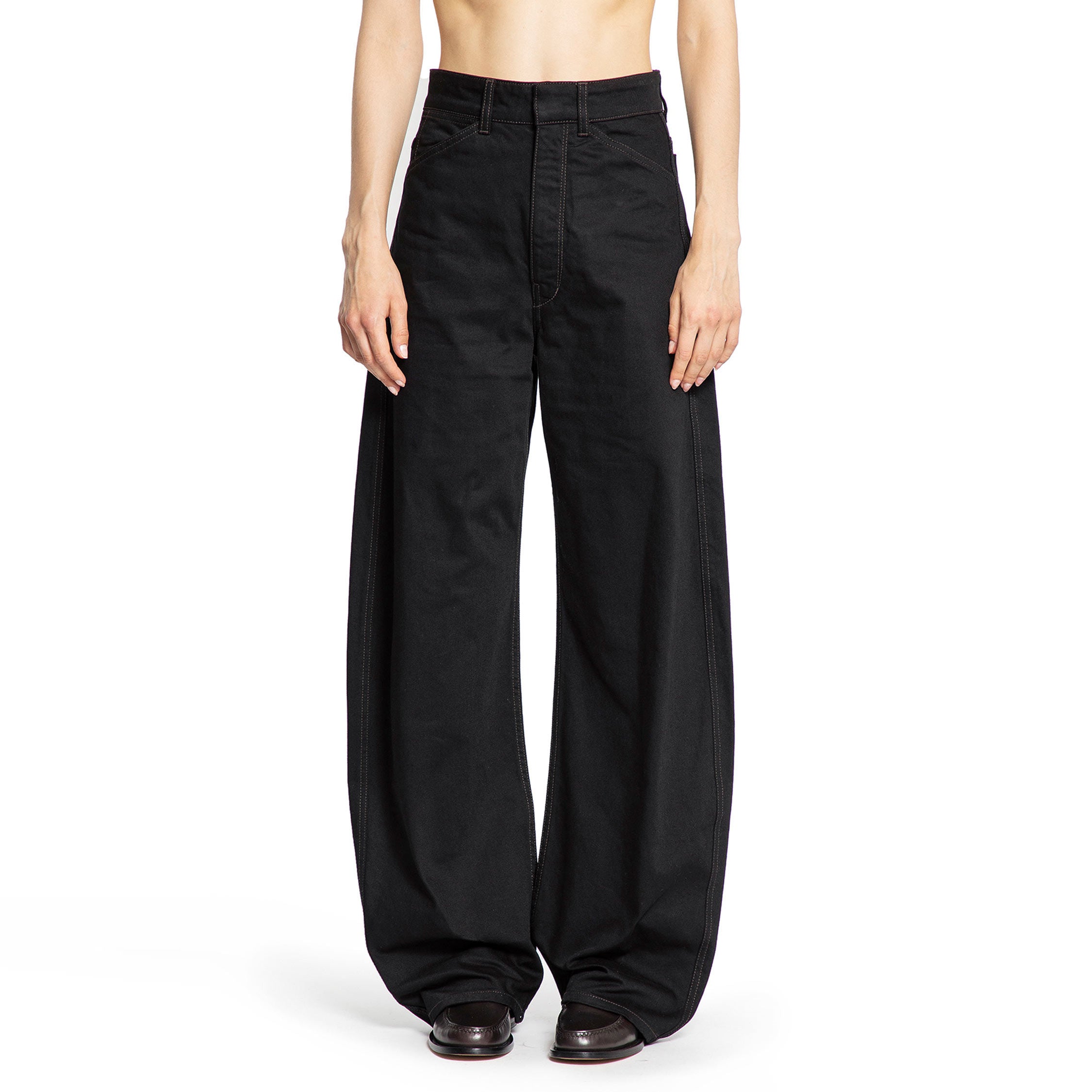 High-Waisted Curved Pants