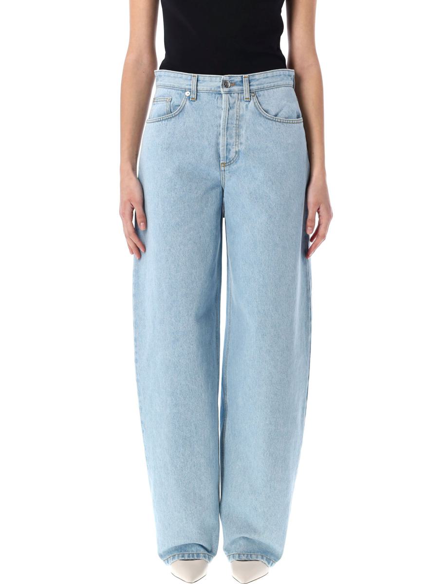Mugler Laced-Up Wide Leg Jeans