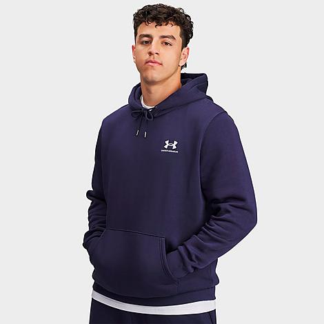 Under Armour Men's Essential Fleece Hoodie in Midnight Navy/White Size: XS