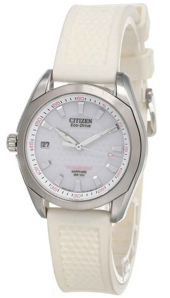 CITIZEN White Dial Rubber Women's Watch EO1070-05A