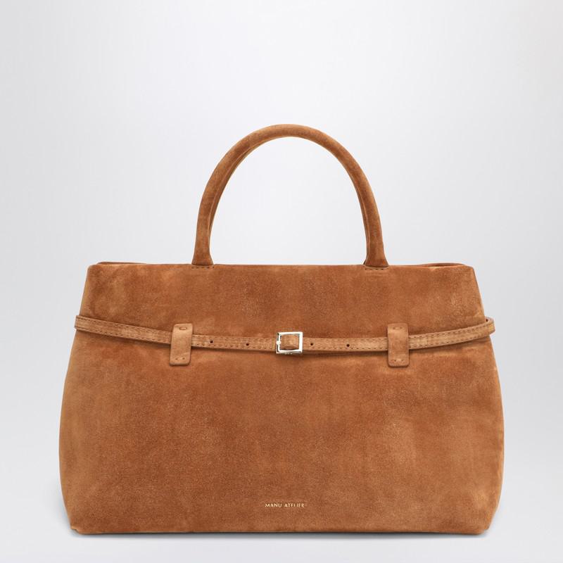 Manu Atelier Le Cambon 35 Camel Bag In Suede