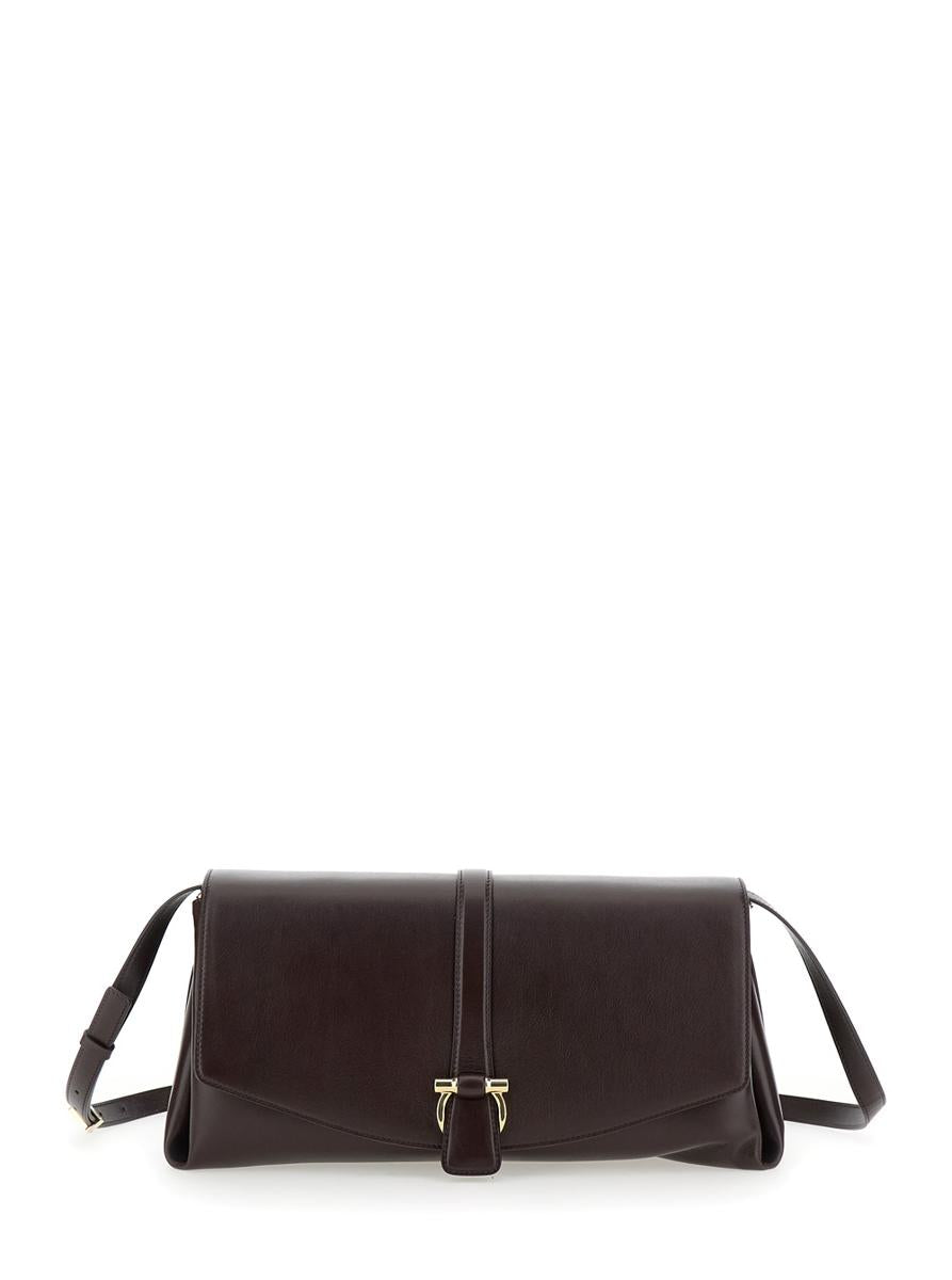 Bordeaux Crossbody Bag With Gancini Buckle Detail In Leather Woman