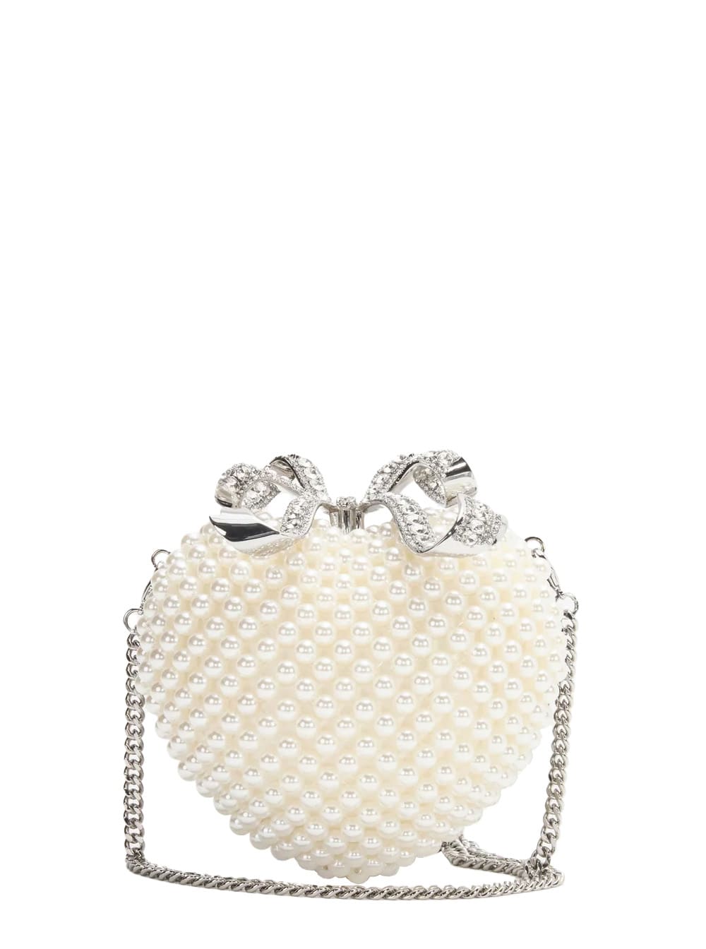 self-portrait Pearl Heart Clutch Bag