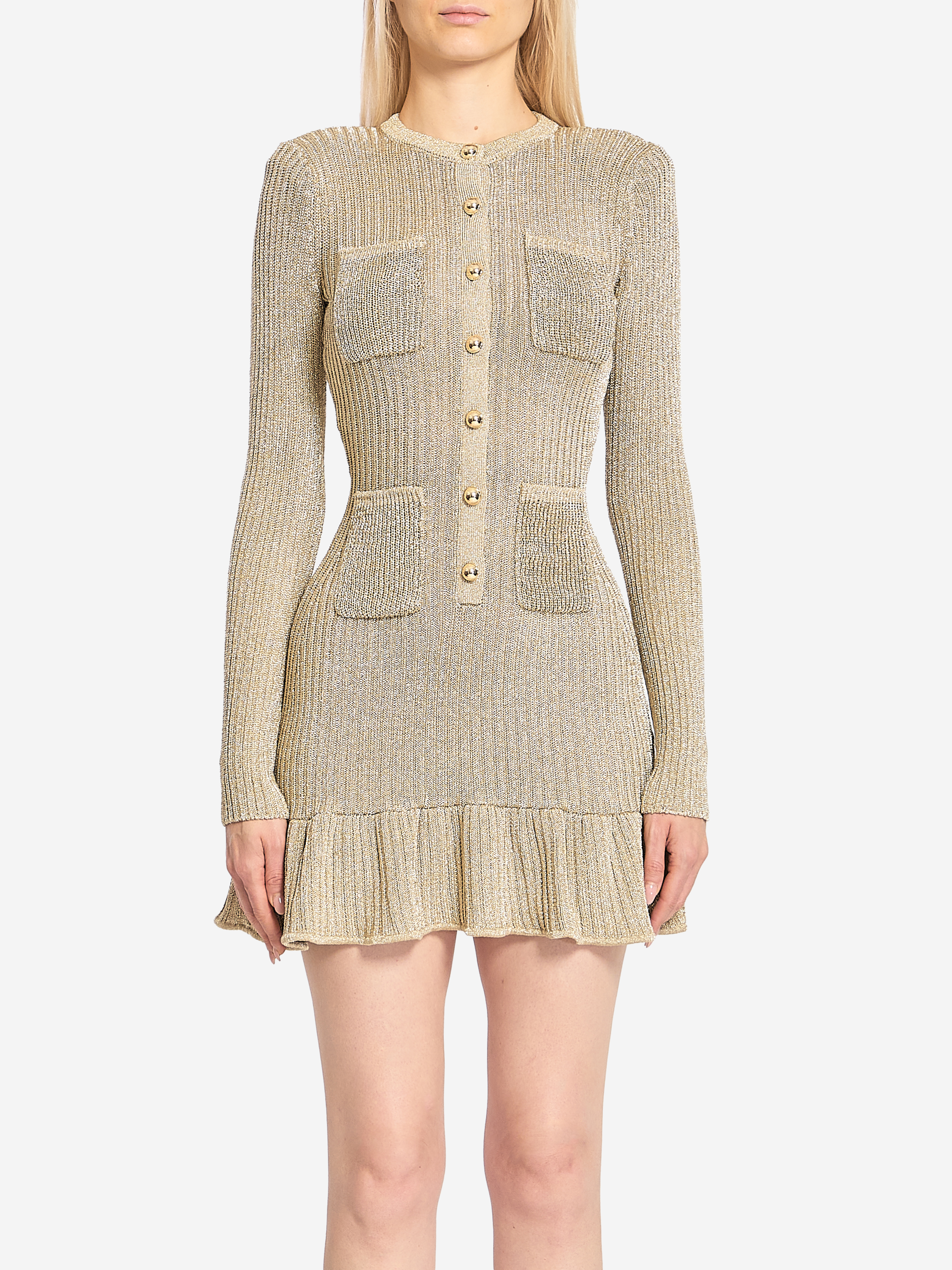 Gold mini dress