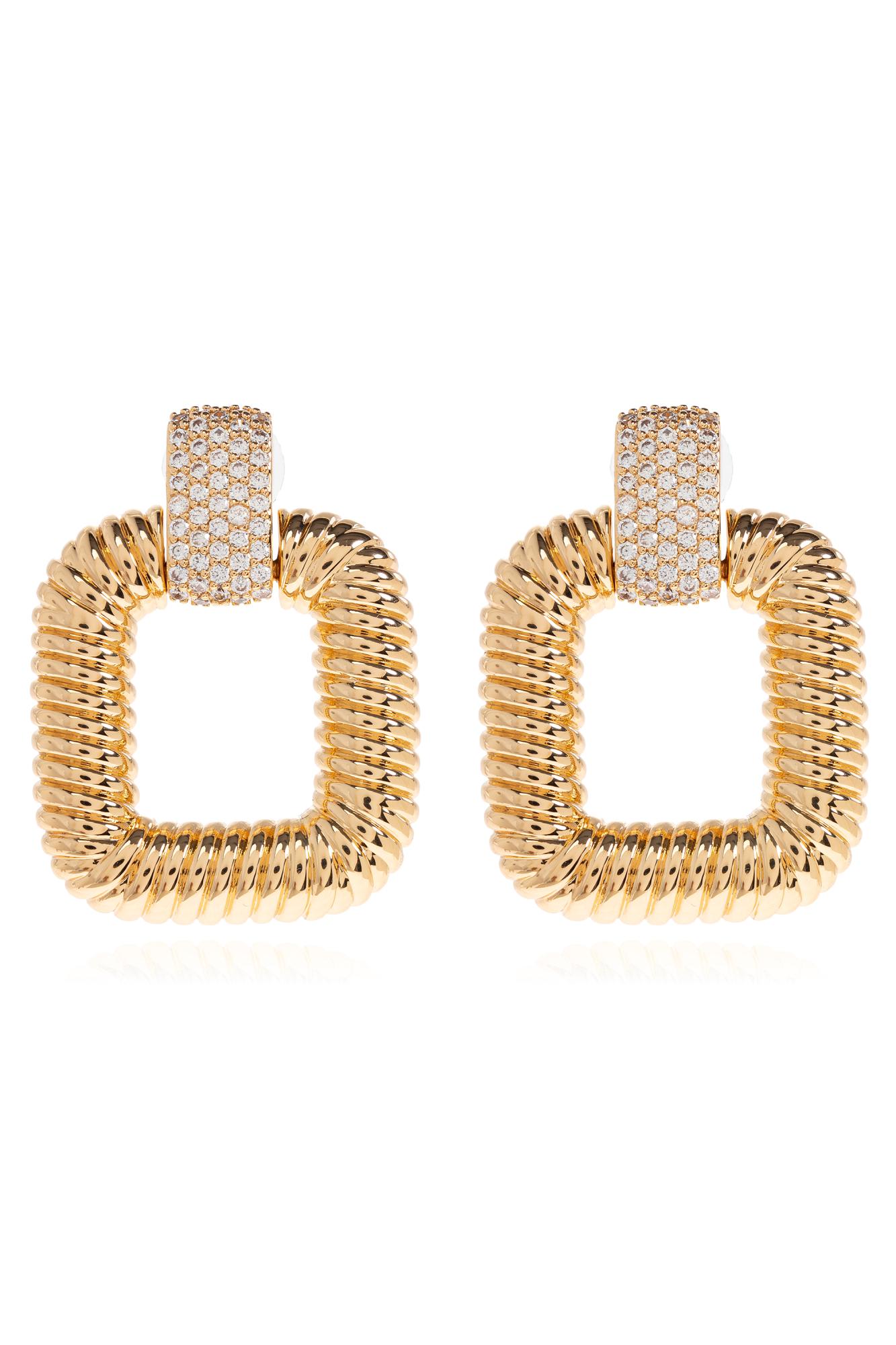 Self-portrait Earrings With Shimmering Crystals