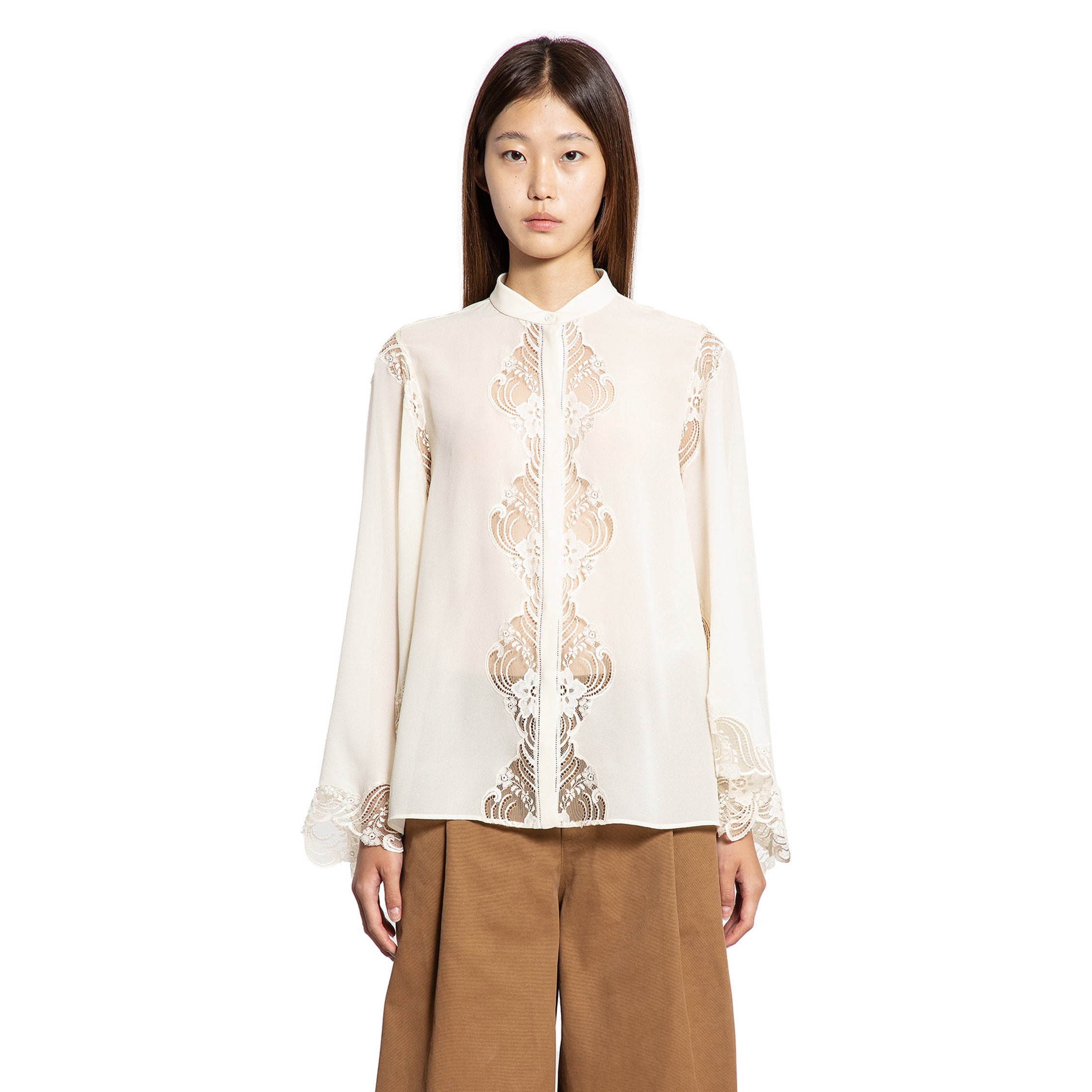 Blouse in Georgette and Lace