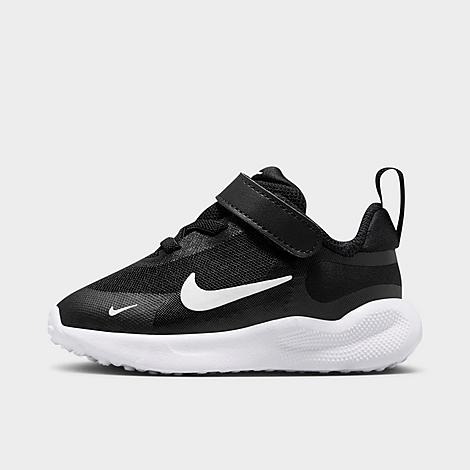 Nike Kids Toddler Revolution 7 Stretch Lace Running Shoes in Black/White Size: 2