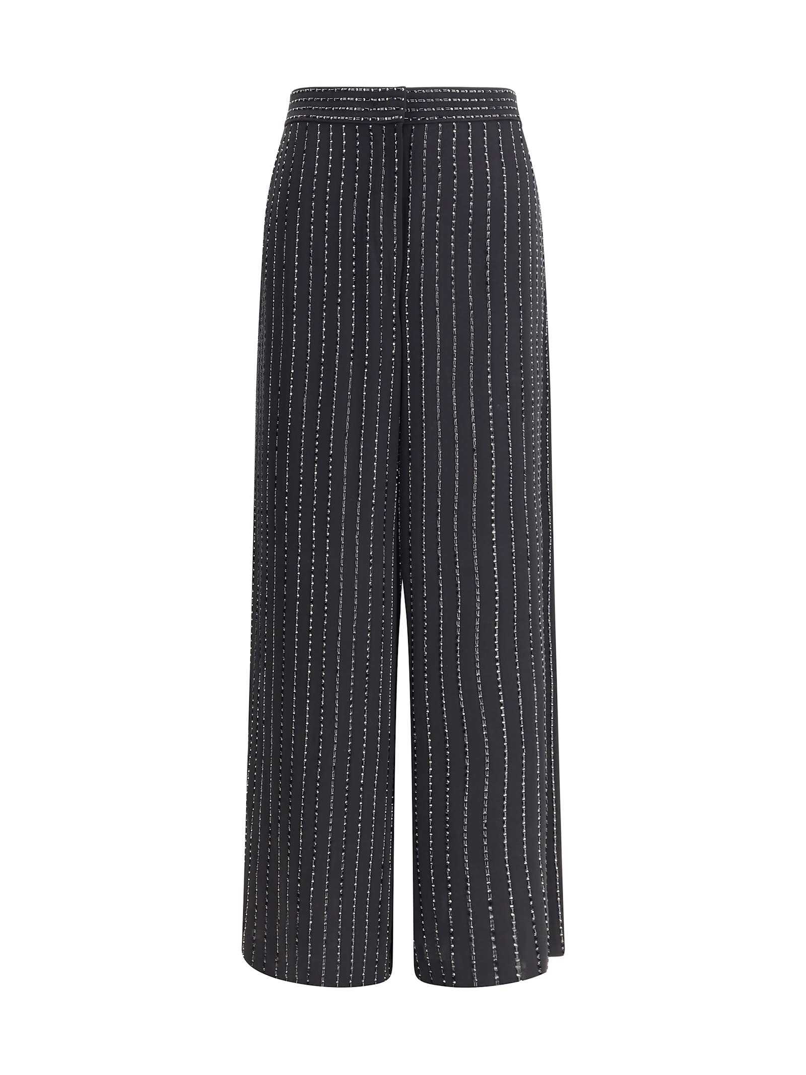 Giorgio Armani Wide-leg Silk Pants With Strass