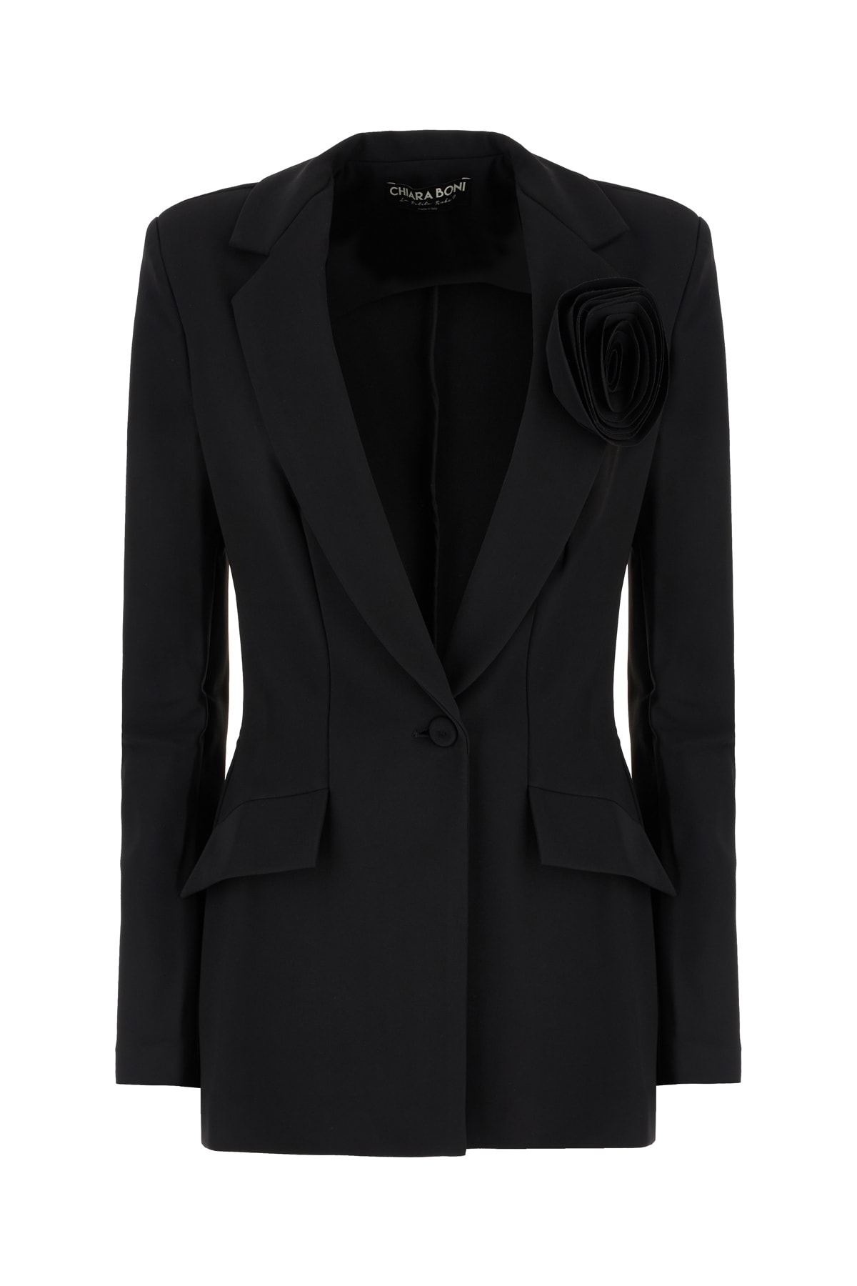 La Petit Robe Di Chiara Boni Black Stretch Nylon Blazer
