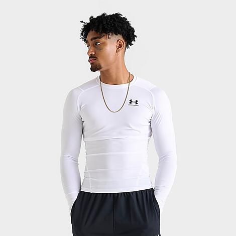 Under Armour Men's HeatGear Long-Sleeve Training Top in White/Black Size: XS