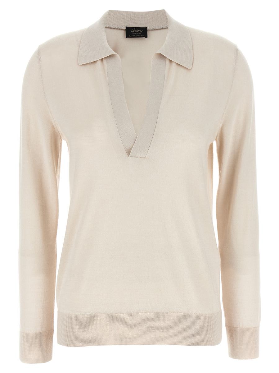 Brioni Cashmere And Silk Polo Shirt