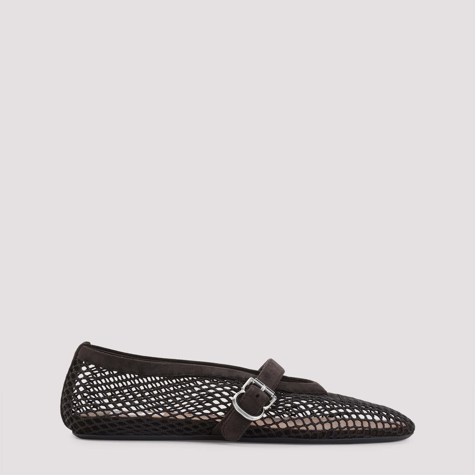 Alaia Alaïa Fishnet Suede Flat Ballerinas