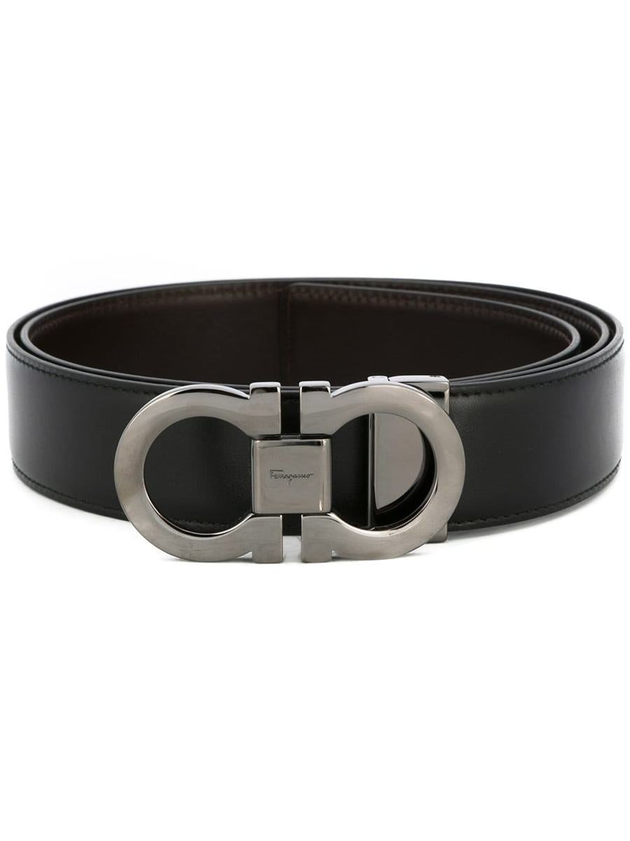 Salvatore Ferragamo Smooth Leather Reversible Gancini Belt Accessories