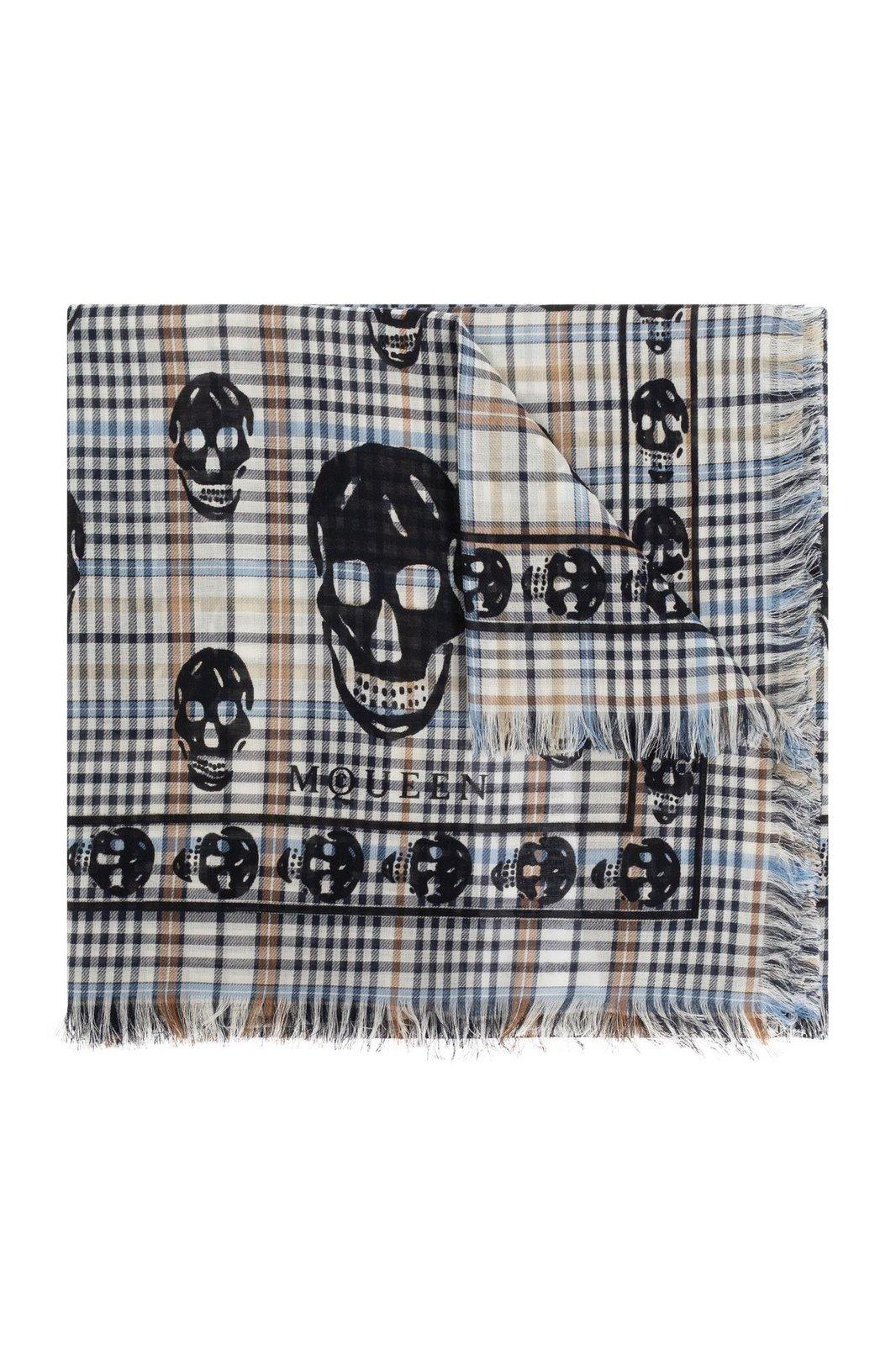Alexander McQueen Checkered Frayed-edge Scarf