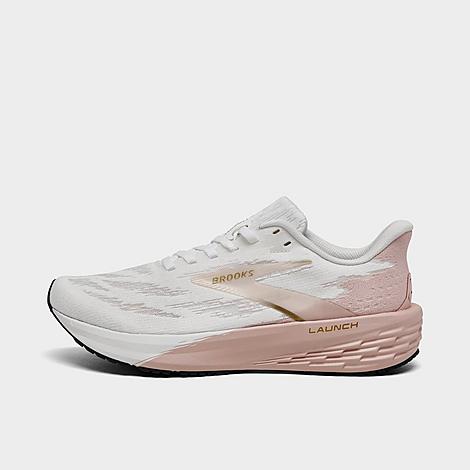 Brooks Women's Launch 11 Running Shoes in White/Gold/Pink Size: 6