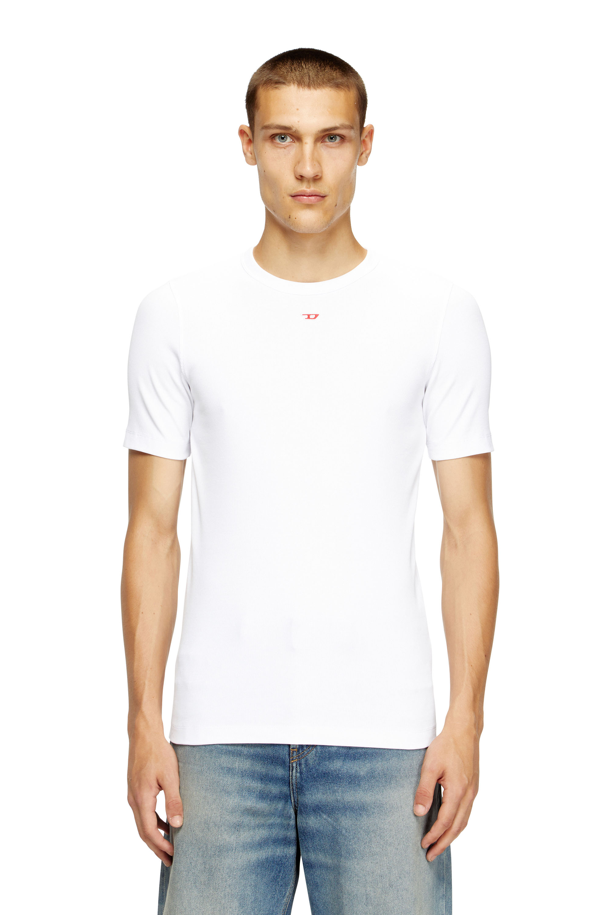Diesel - T-shirt with D patch - T-Shirts - Man - White