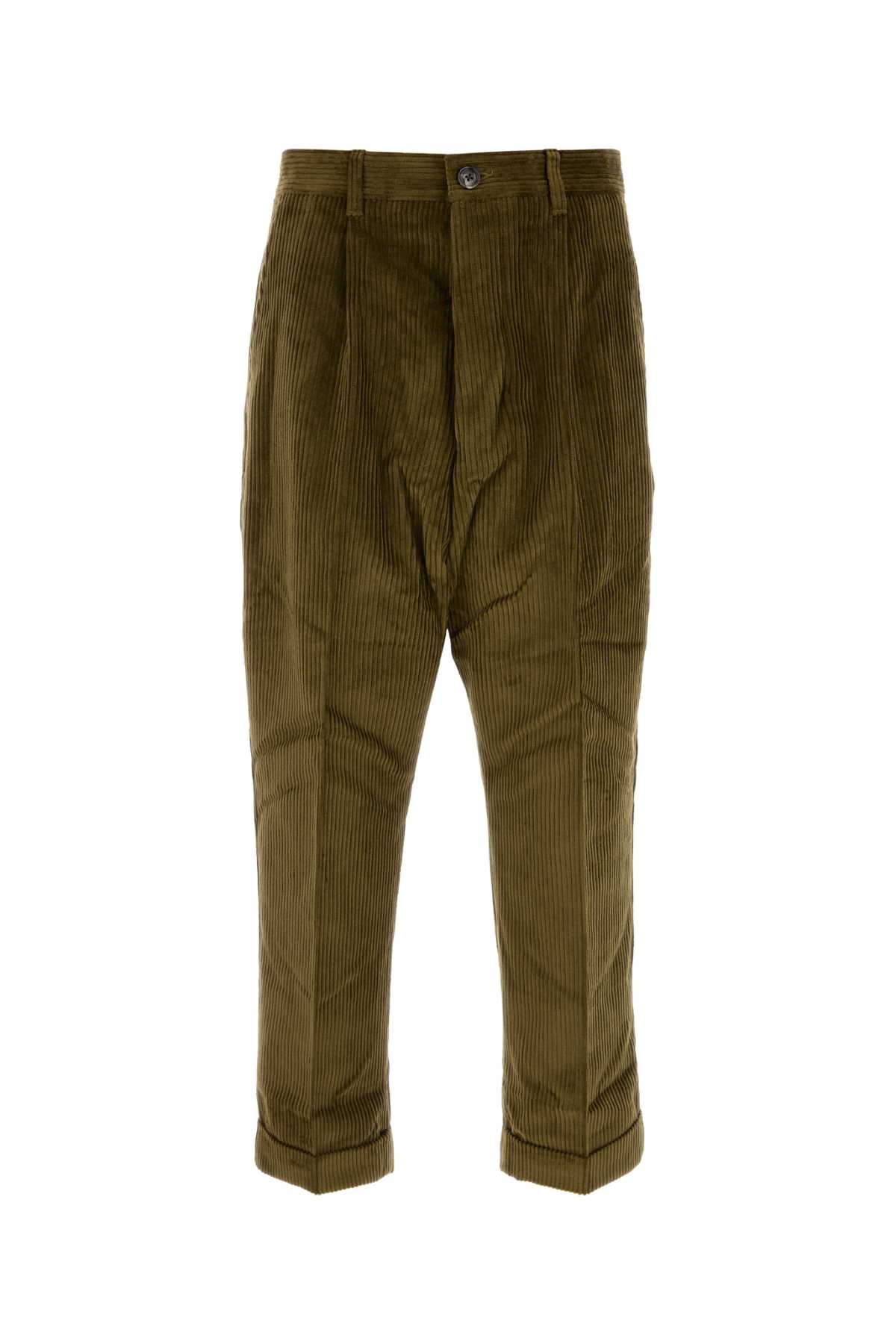 Ami Alexandre Mattiussi Olive Green Corduroy Pant