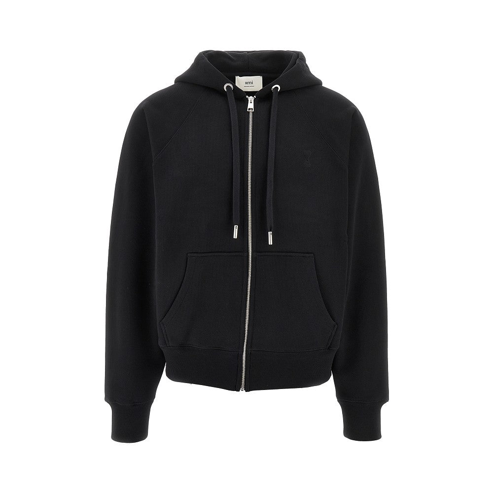 AMI Topstitched 'Ami de Coeur' full-zip hoodie Man